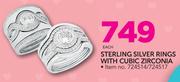 Sterling Silver Rings With Cubic Zirconia-Each