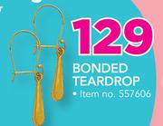 9Ct Gold Bonded Sterling Silver Teardrop-Each