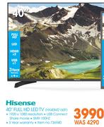 Hisense 40"Full HD LED TV HX40M2160F