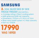 Samsung 524Ltr Silver Side By Side Fridge Freezer RS21HDTPN1