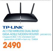 TP-Link AC1750 Wireless Dual band Giga ADSL2 Modem Router ARCHER D7