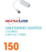 Ultra-Link USB Ethernet Adaptor UL-USB02