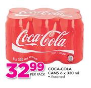 Coca-Cola Cans-6x330ml Per Pack
