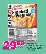 Rainbow Simply Chicken Viennas-500g