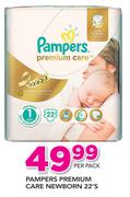 Pampers Premium Care Newborn-22's Per Pack