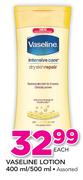 Vaseline Lotion Assorted-400/500ml