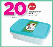 Gizmo 1.5Ltr Lunch Box 2 Pack-Per Set