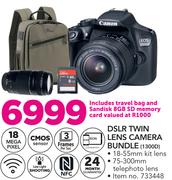 Canon DSLR Twin Lens Camera Bundle 1300D