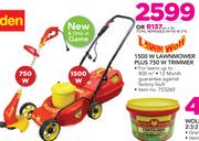 Lawn Wolf 1500W Lawnmower+ 750W Trimmer
