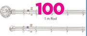 Decorland 25mm Stainless Steel Curtain Rod Brushed Silver 25mm Mesh Ball Finial