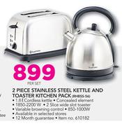 Russell Hobbs 2 Piece Stainless Steel Kettle & Toaster Kitchen Pack RHBSS 56-Per Set