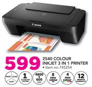 Canon 2540 Colour Inkjet 3 In 1 Printer