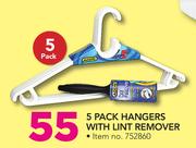 Addis 5 Pack Hangers With Lint Remover