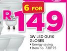 Simple Choice 3W LED GU10 Globes-For 6