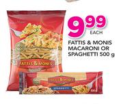 Fattis & Monis Macaroni Or Spaghetti-500g Each