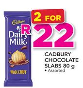 Cadbury Chocolate Slabs-2 x 80g