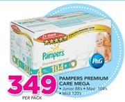 Pampers Premium Care Mega Junior 88's, Maxi 104's, Midi 120's-Per Pack