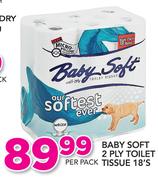 Baby Soft 2 Ply Toilet Tissue-18's Per Pack