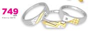 9ct Gold And Sterling Silver Rings With Cubic Zirconia-Each