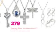 JCSA Sterling Silver Neckwear With CZ-Each