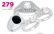 Sterling Silver Rings With Cubic Zirconia-Each