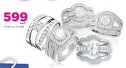 Sterling Silver Rings With Cubic Zirconia-Each
