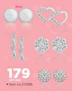 JCSA 8mm Silver Earring-Per Pair