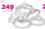 Sterling Silver Rings With Cubic Zirconia-Each