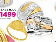 9ct Gold And Sterling Silver Rings With Cubic Zirconia-Each