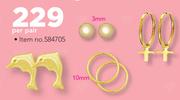 JCSA 10mm/3mm 9ct Gold Single Earring-Per Pair