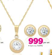 JCSA 9ct Gold Pendant And Earrings Set-Per Set