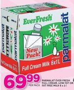 Parmalat Even Fresh Full Cream, Low Fat Or Fat Free Milk-6x1Ltr Per Pack