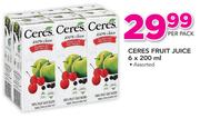 Ceres Fruit Juice Assorted-6x200ml Per Pack