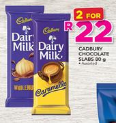 Cadbury Chocolate Slabs Assorted-2x80g
