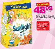 Sunlight 2 In 1 Hand Washing Powder-3Kg