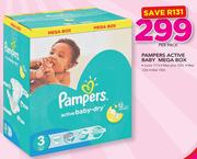 Pampers Active Baby Mega Box(Junior-111's, Maxi Plus-120's, Maxi-132's Or Midi-150's)-Per pack