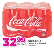Coca-Cola Cans Assorted-6x330ml Per Pack