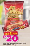 Fatti's & Moni's Macaroni Or Spaghetti-2x500g
