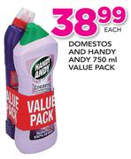 Domestos And Handy Andy Value Pack-750ml Each