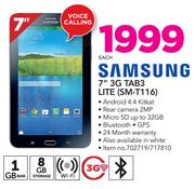 Samsung 7" 3G Tab 3 Lite SM-T116-Each