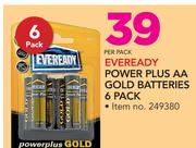 Eveready Power Plus AA Gold Batteries 6 Pack-Per Pack