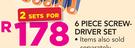 Fragram 6 Piece Screwdriver Set-For 2 Sets
