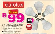 Eurolux 6W LED Classic Globes-For 5