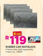 Moto Quip Rubber Car Mat Black-For 4