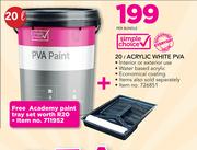 Simple Choice 20Ltr Acrylic White PVA-Per Bundle