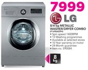 LG 8/4Kg Metallic Washer/Dryer Combo F1496ADP4