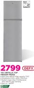 Defy 183Ltr Metallic Top Freezer Fridge