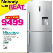 Hisense 610Ltr Bottom Freezer Fridge Inox H610BI WD