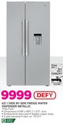 Defy 621Ltr Side By Side Fridge Water Dispenser Metallic