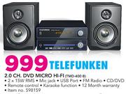 Telefunken 2.0 Channel DVD Micro Hi-Fi TMD-400 B